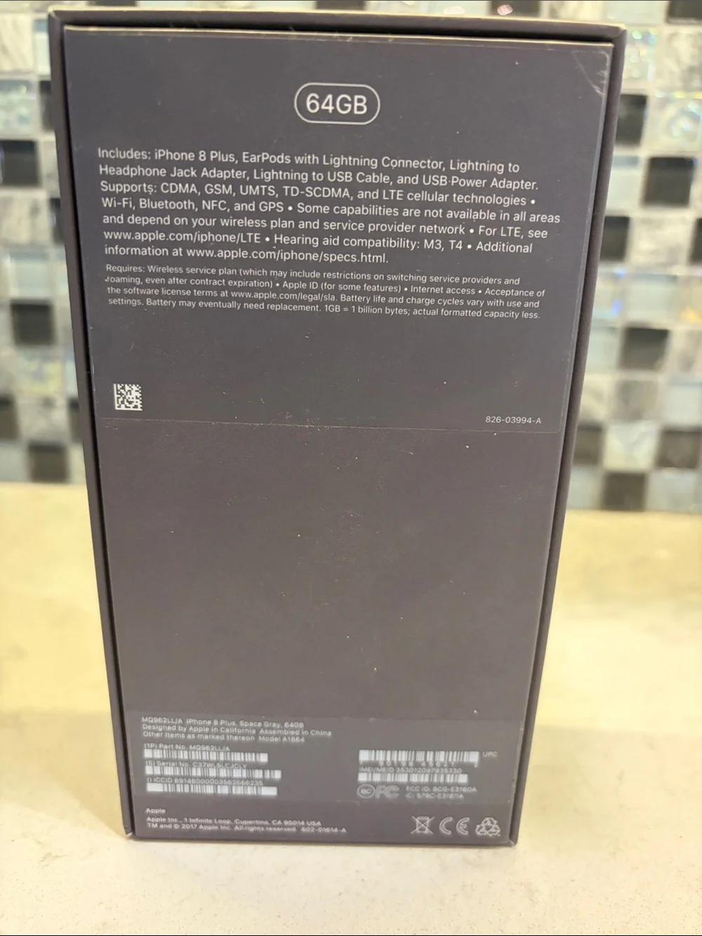 Apple iPhone 8 Plus - Jet Black Box- NO PHONE- Box Only